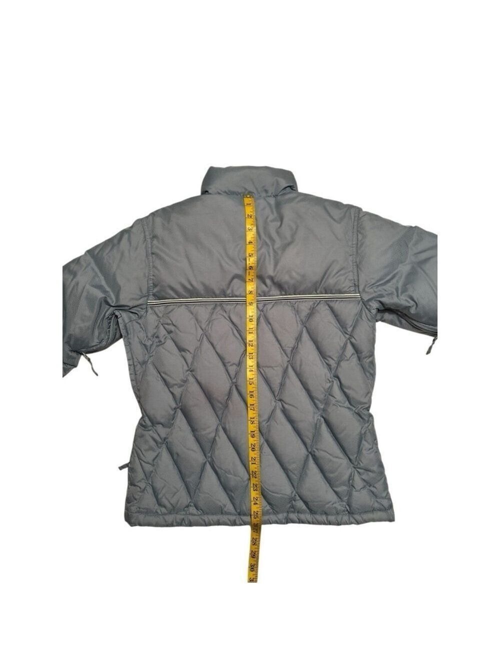 Winter Feather Down Ski Jacket Womens Small Blue Coat Zip Pockets POWDER ROOM - Picture 14 of 16